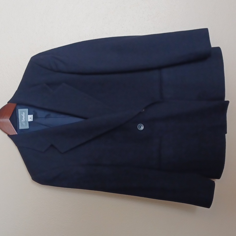 Pietrafesa Loro Piana Camel Hair Blazer Two Button SZ 6 Navy Italy Quiet Luxury